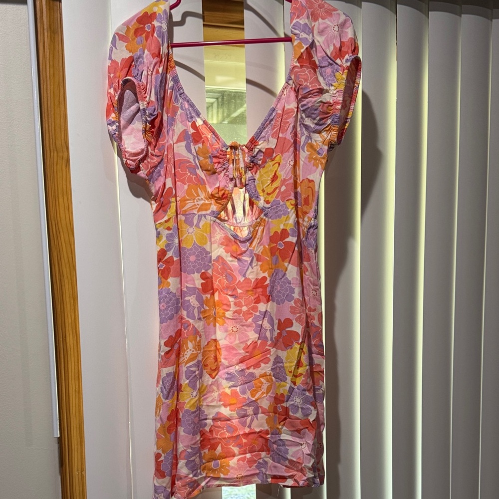 SO Pink and Orange Floral Blouse